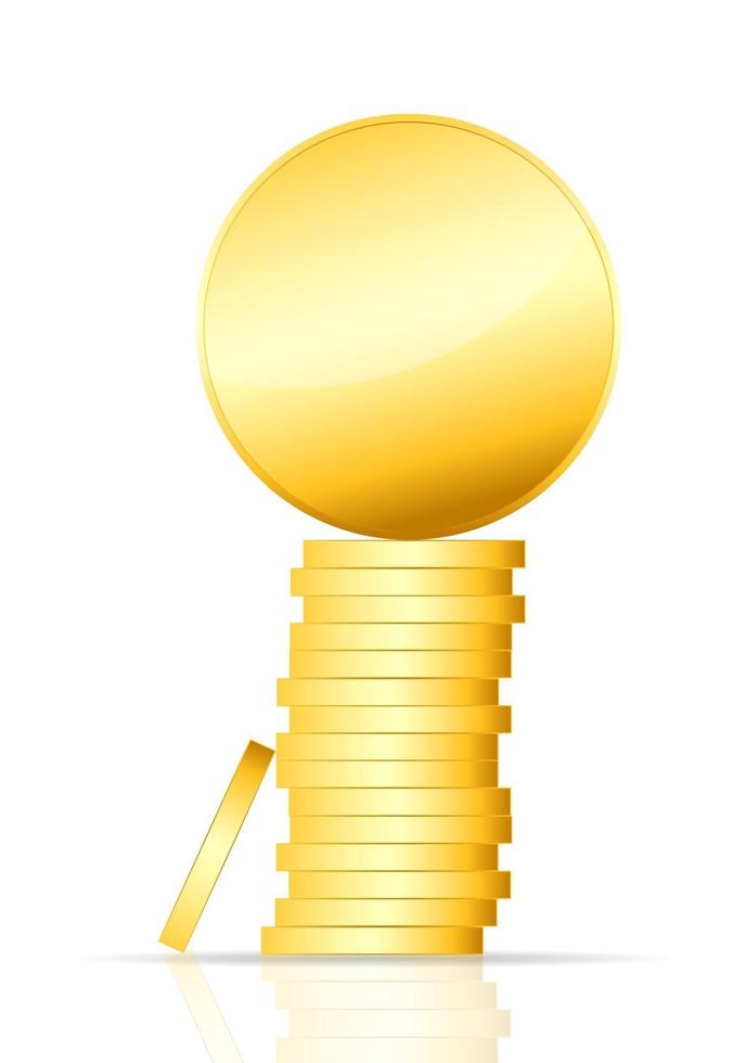 gold coin vector illustration on white