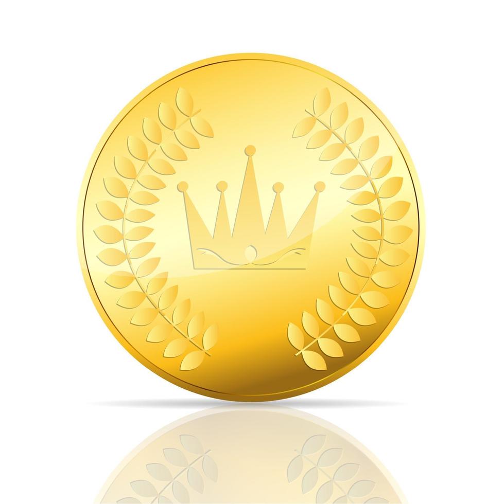 gold coin vector illustration on white