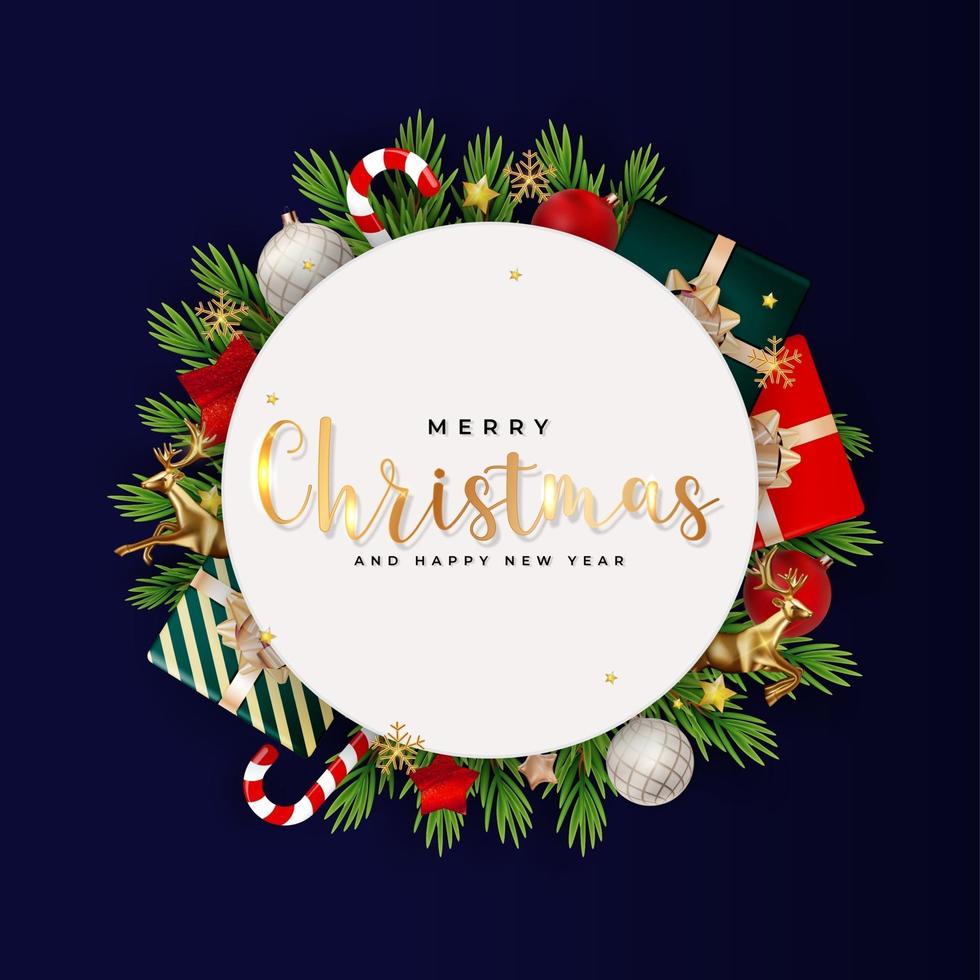 Merry Christmas and New Year Background. vector