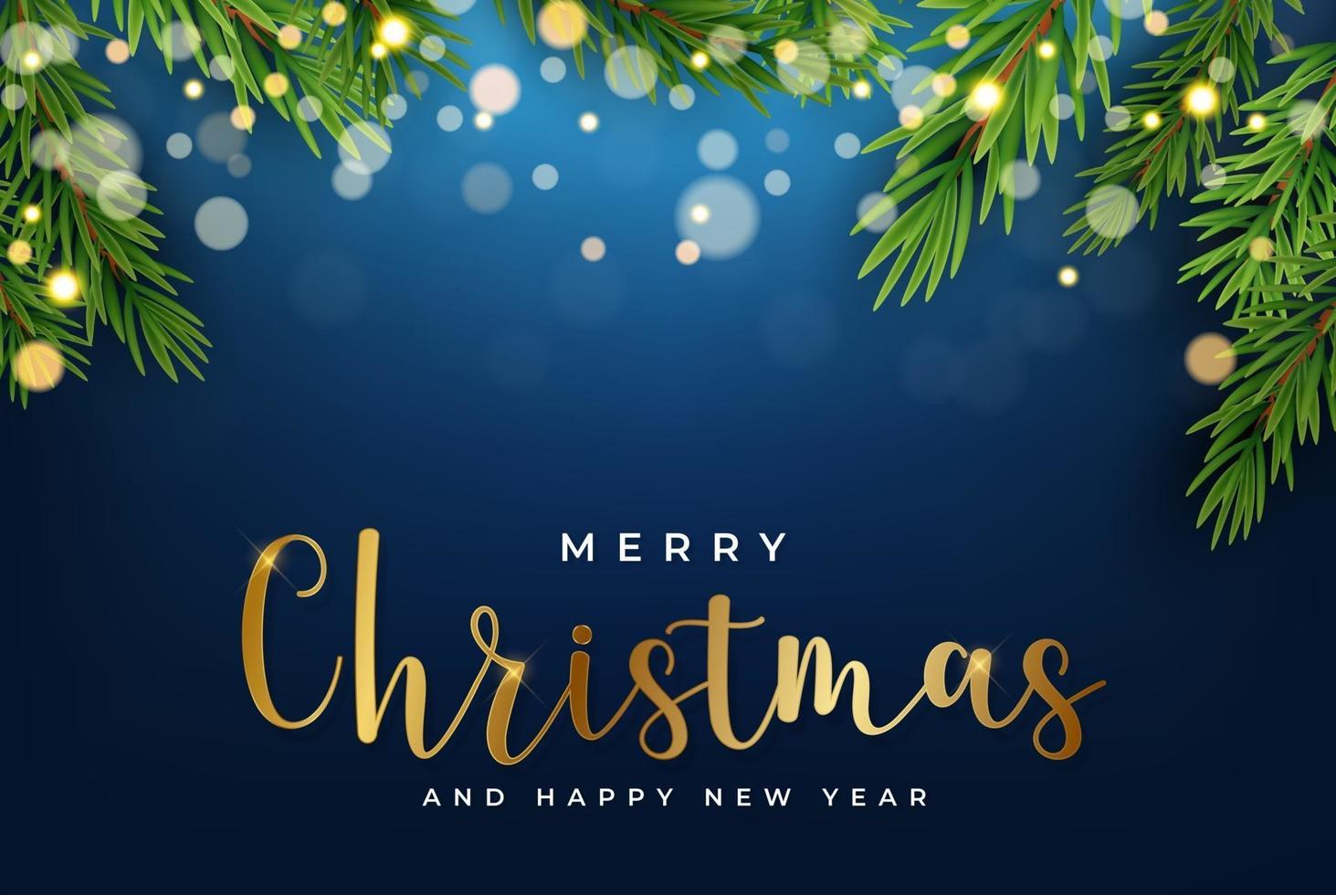 Merry Christmas and New Year Background. vector