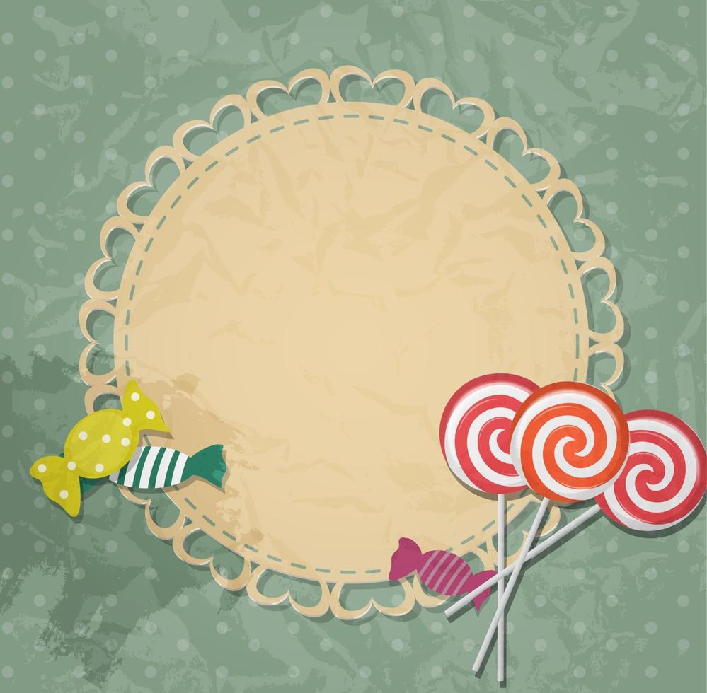 gift card with candy design elements. Vector illustration