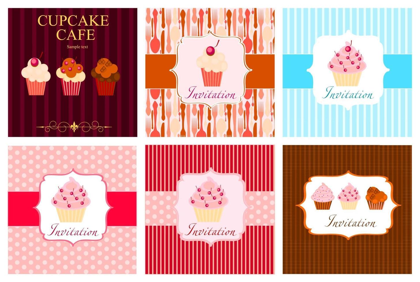 The concept of cupcakes cafe menu. vector