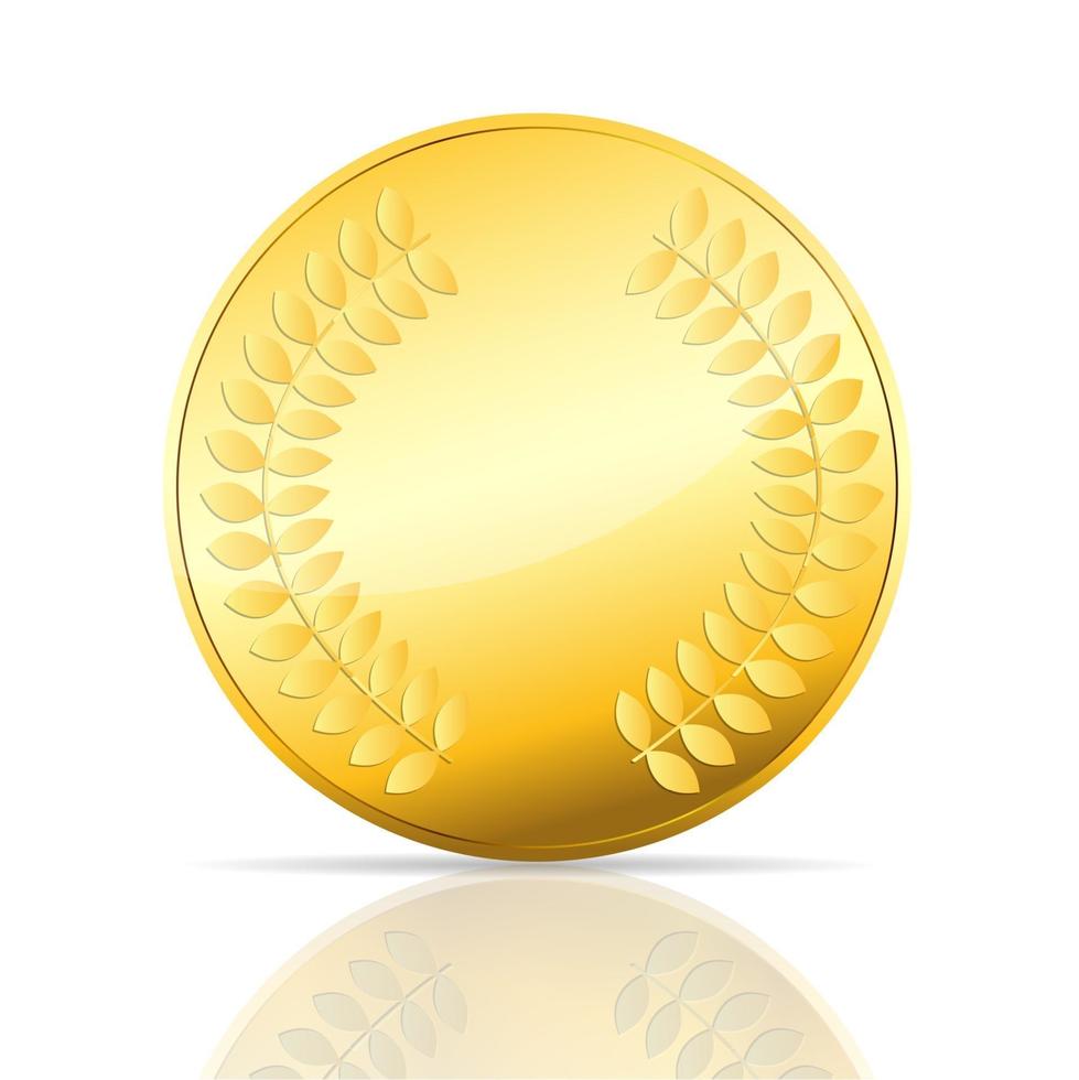 Ilustración de vector de moneda de oro en blanco