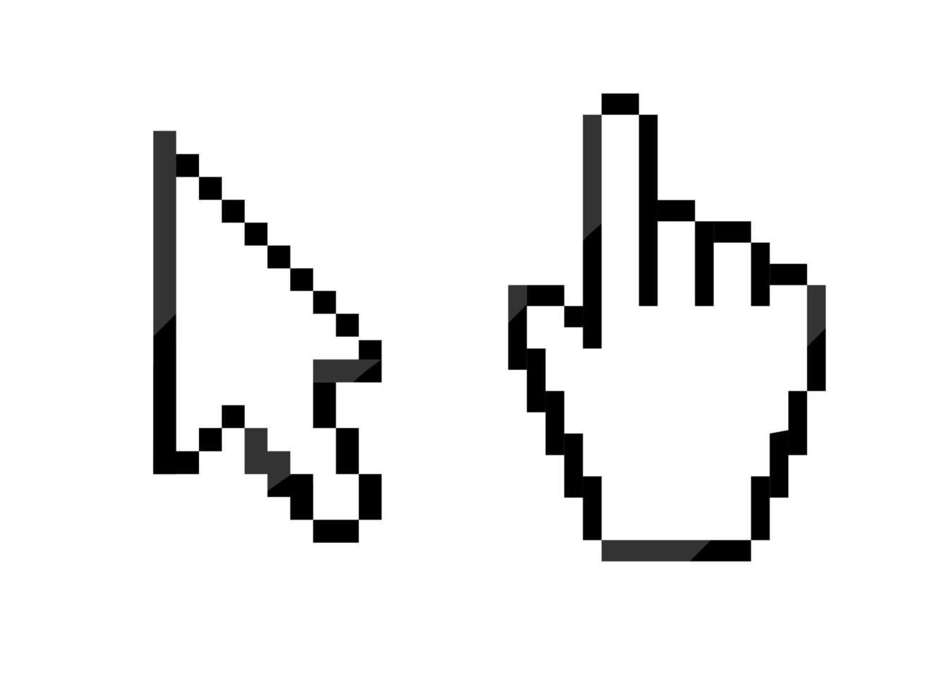 Mouse hand and arrow cursor vector