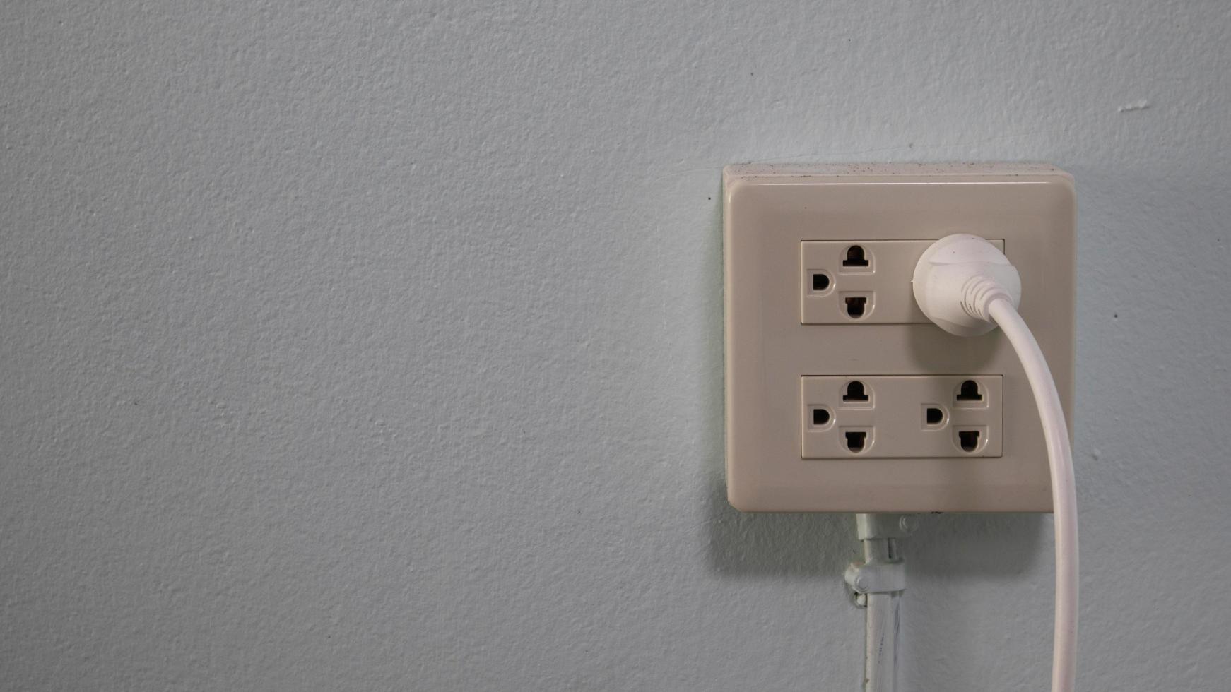 Front view power socket, Focus on connector plug photo