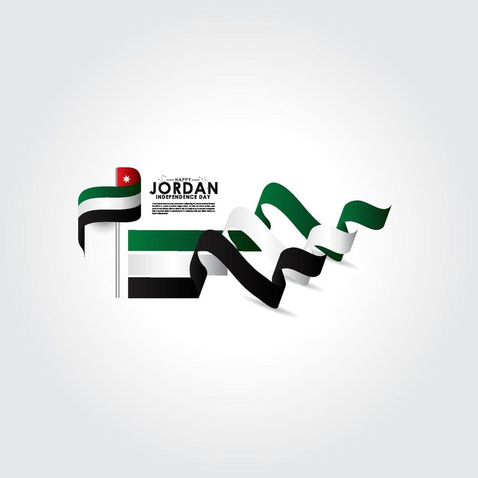 Happy Jordan Independence Day Design Background vector