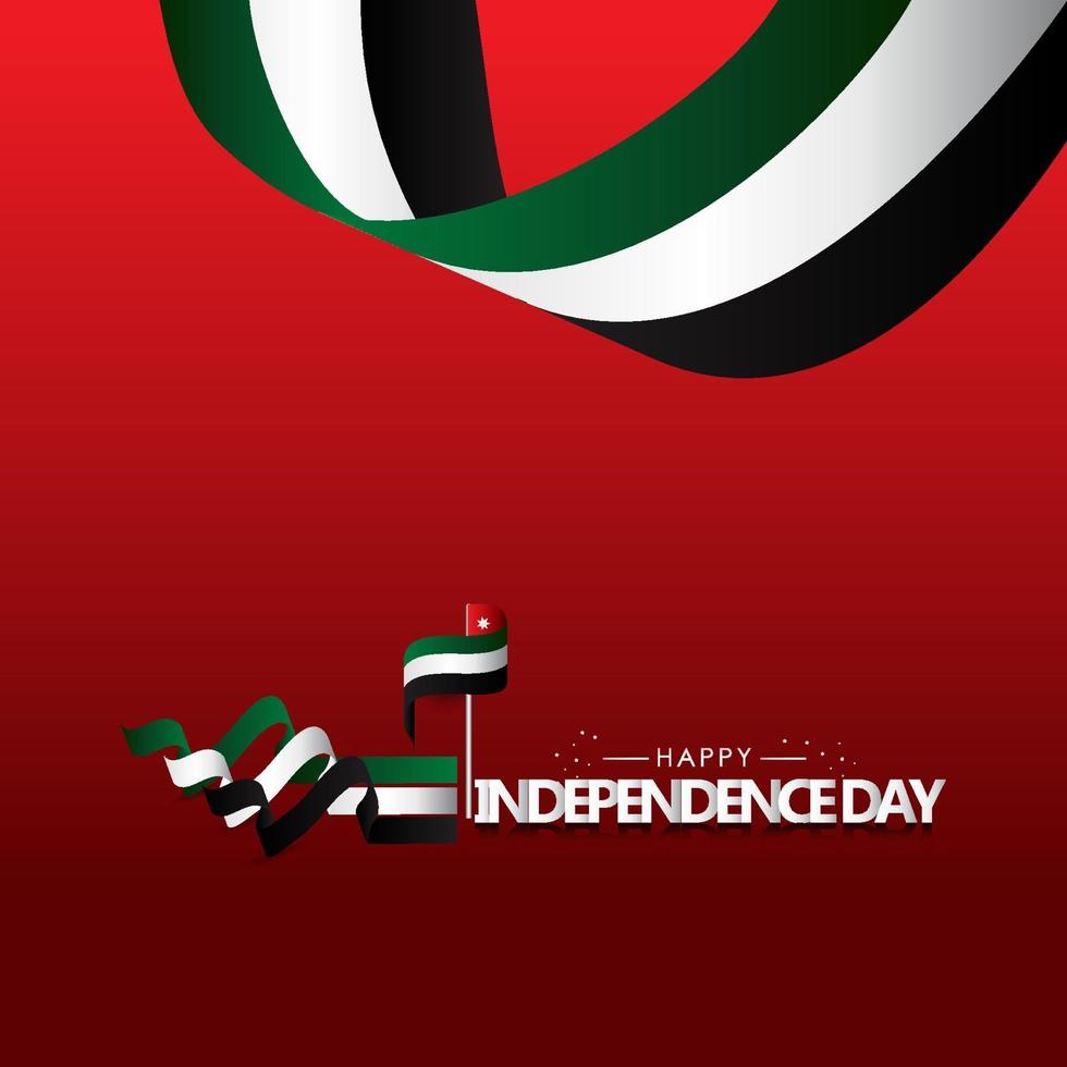 Happy Jordan Independence Day Design Background vector