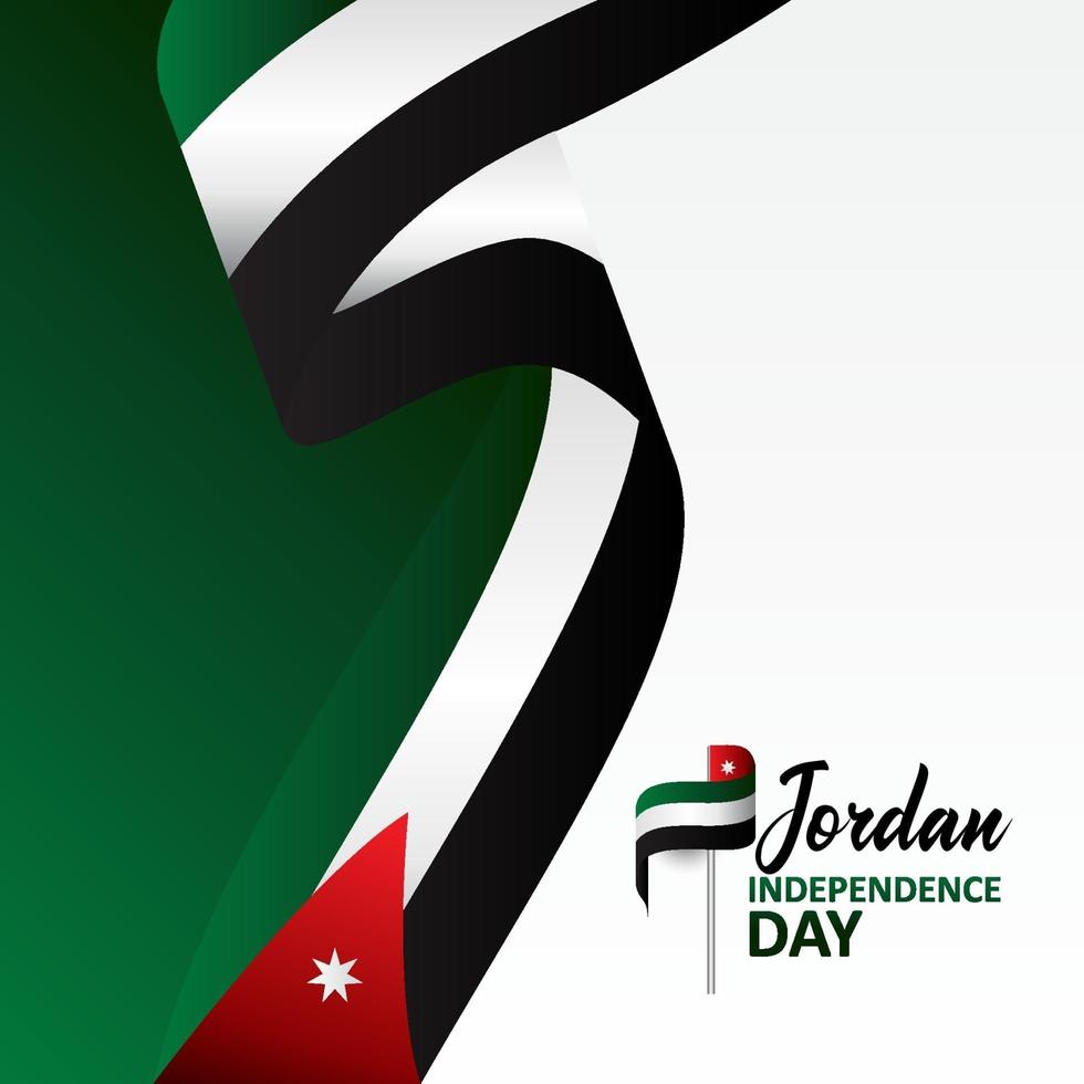 Happy Jordan Independence Day Design Background vector