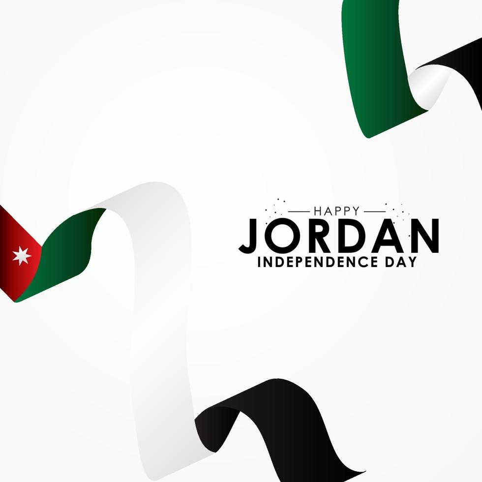 Happy Jordan Independence Day Design Background vector