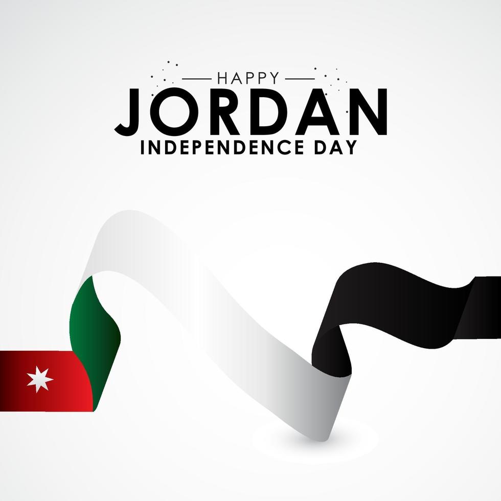 Happy Jordan Independence Day Design Background vector