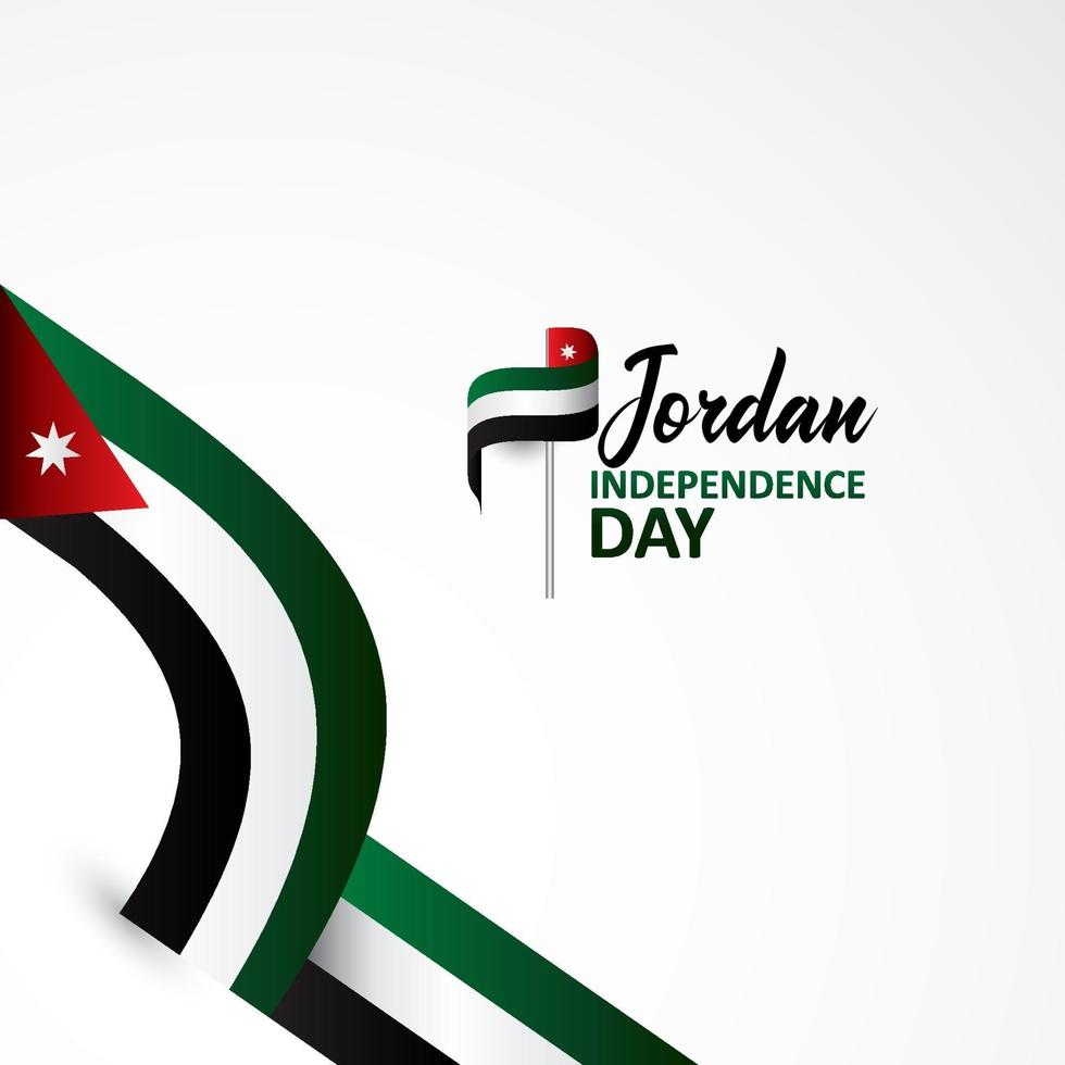 Happy Jordan Independence Day Design Background vector