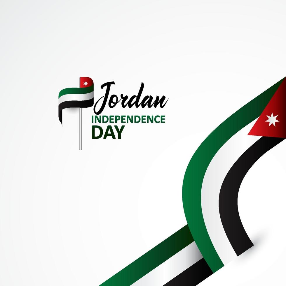 Happy Jordan Independence Day Design Background vector