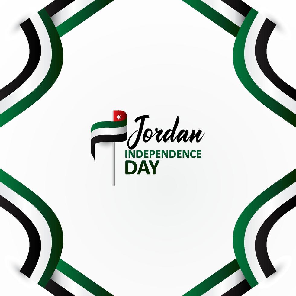 Happy Jordan Independence Day Design Background vector
