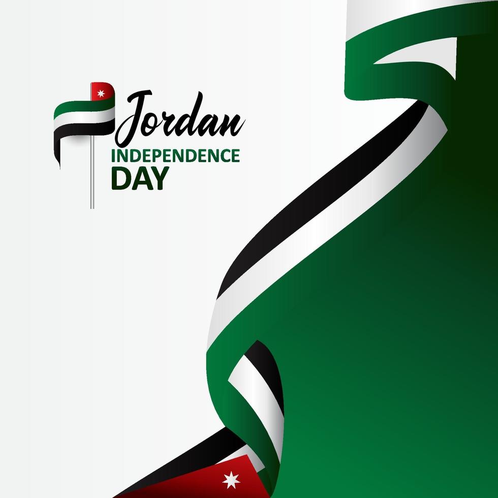 Happy Jordan Independence Day Design Background vector