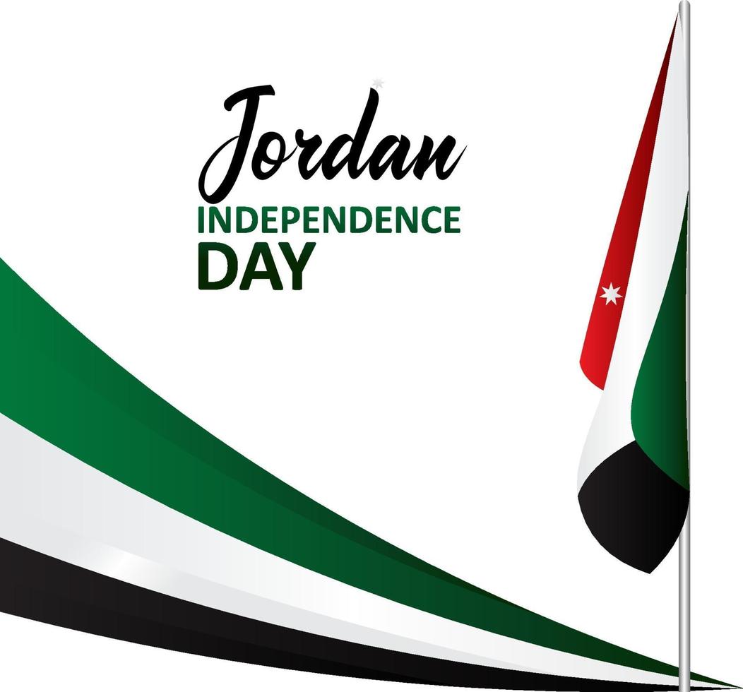 Happy Jordan Independence Day Design Background vector