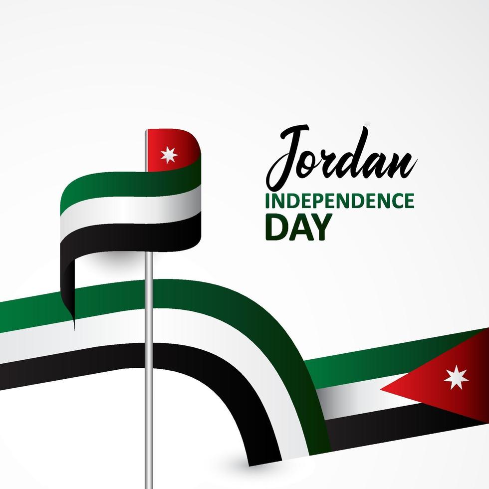 Happy Jordan Independence Day Design Background vector