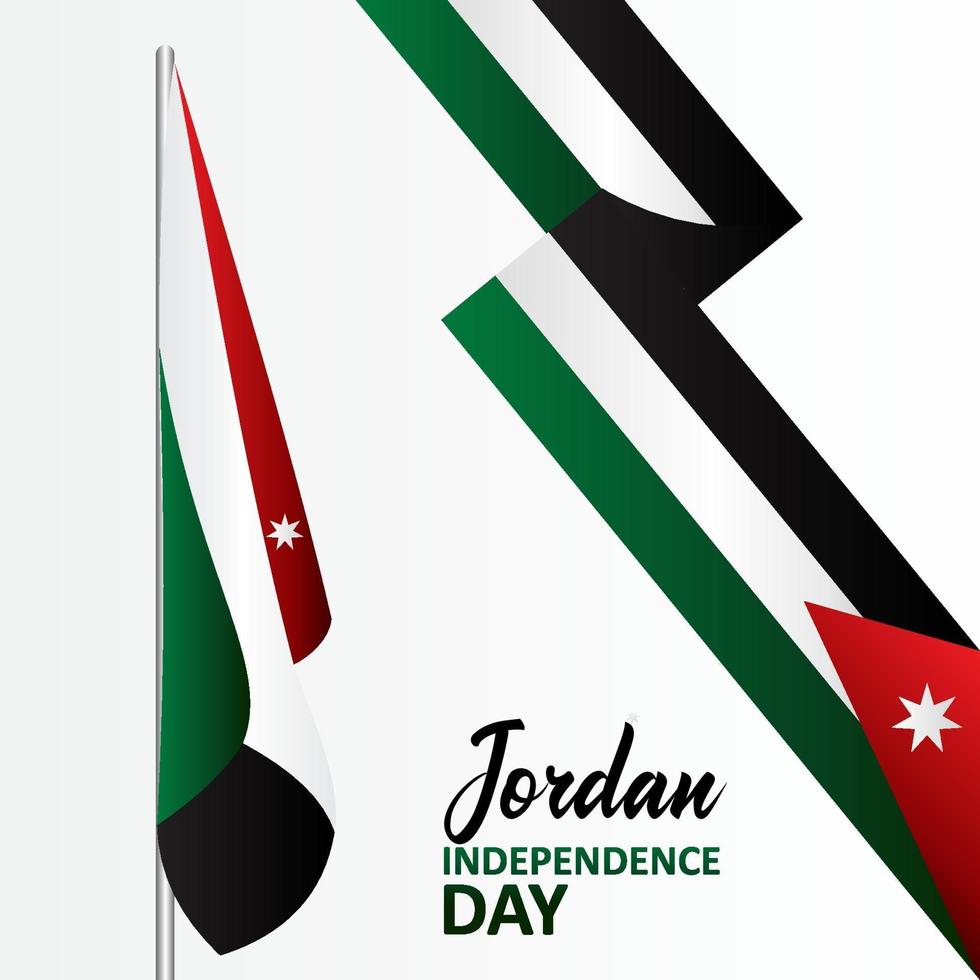 Happy Jordan Independence Day Design Background vector