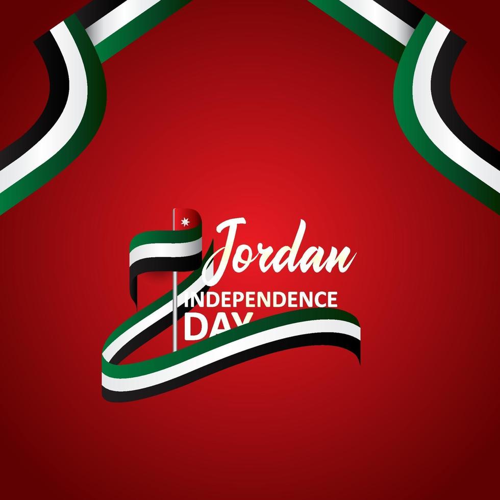 Happy Jordan Independence Day Design Background vector