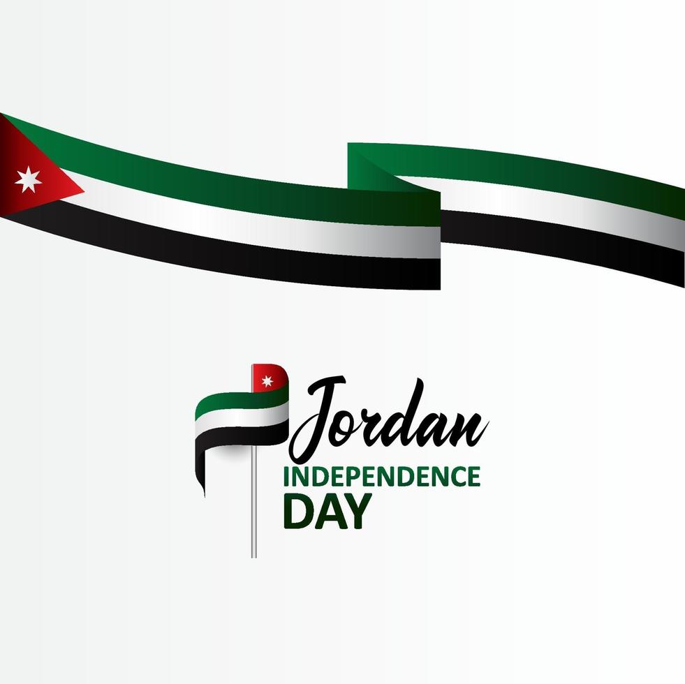 feliz día de la independencia de jordania diseño de fondo vector