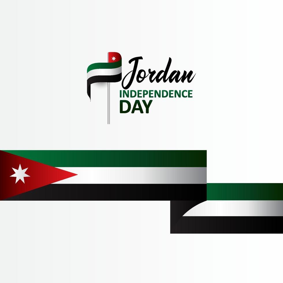 Happy Jordan Independence Day Design Background vector