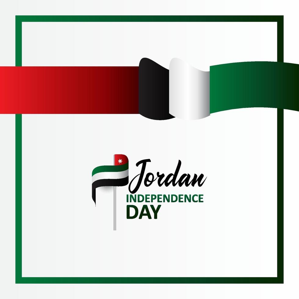Happy Jordan Independence Day Design Background vector