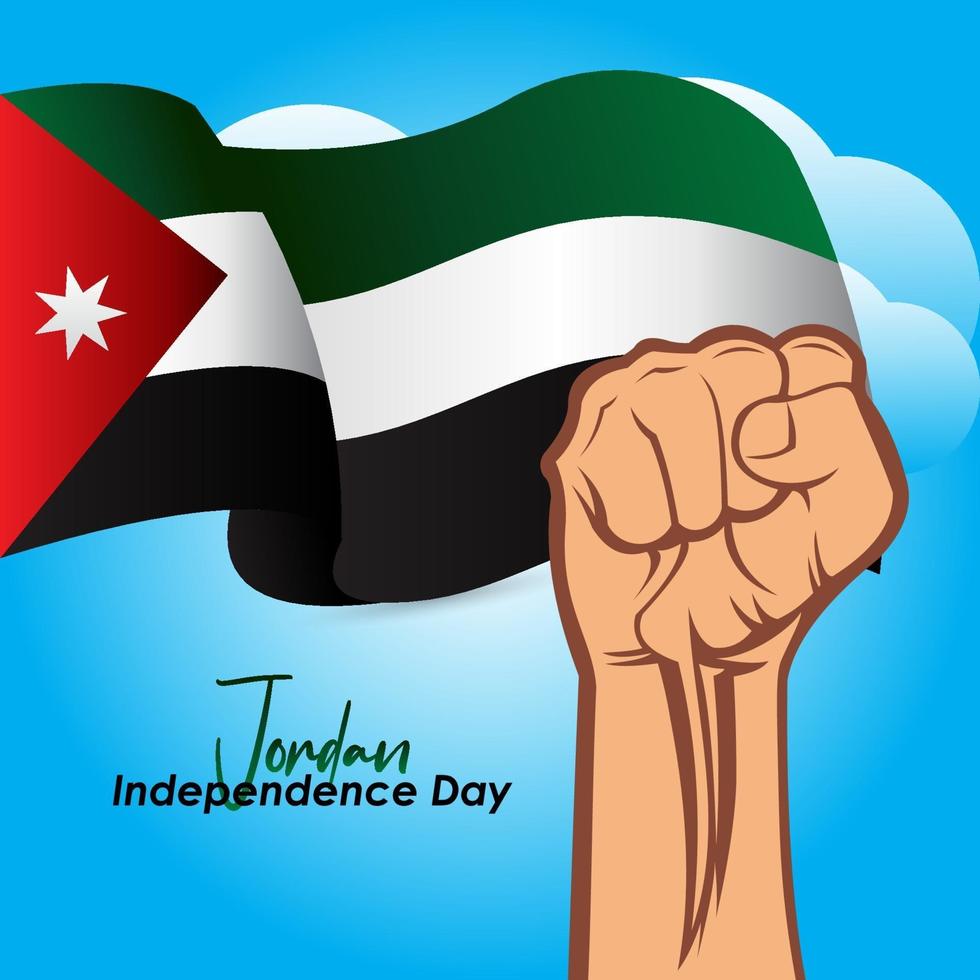 Happy Jordan Independence Day Design Background vector