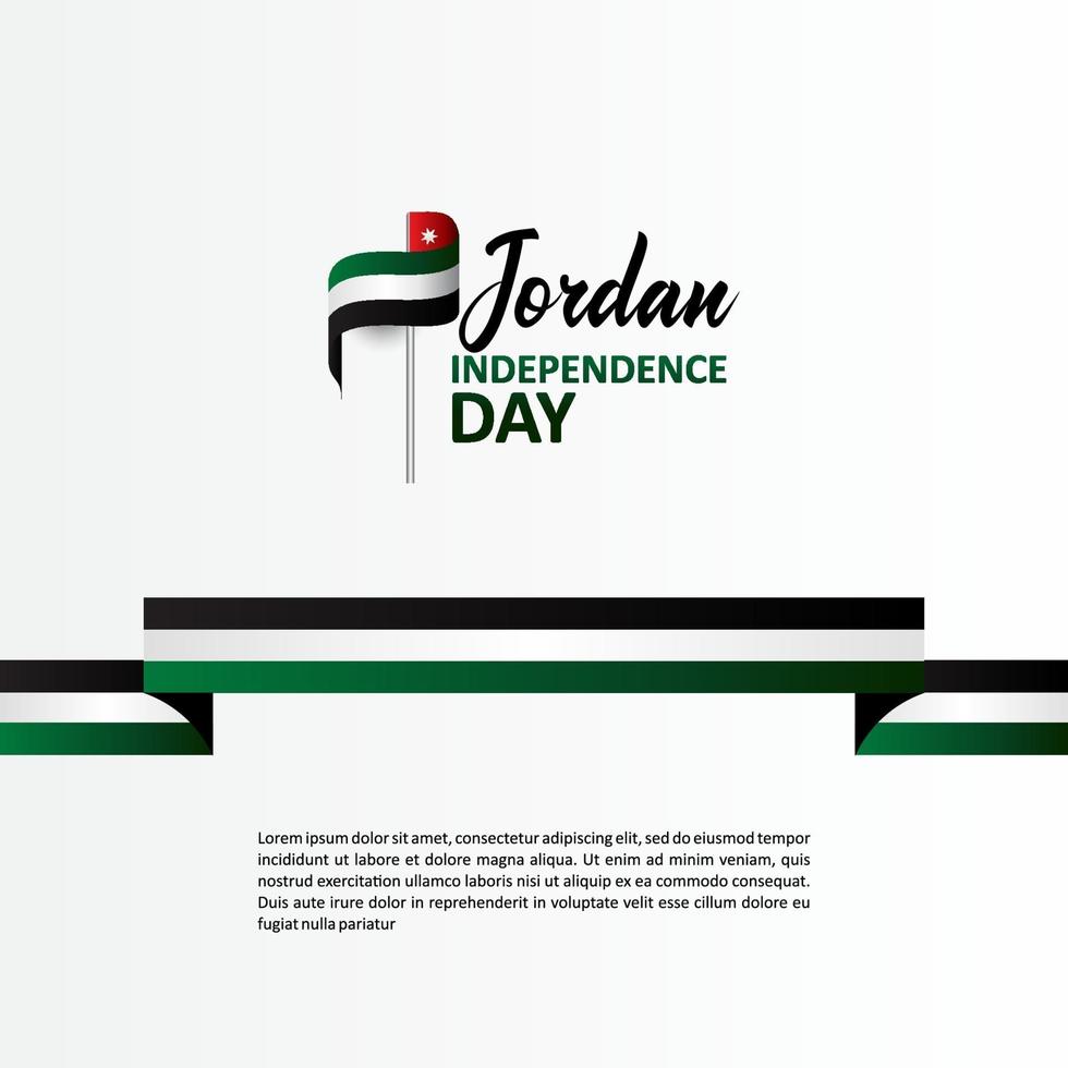 Happy Jordan Independence Day Design Background vector