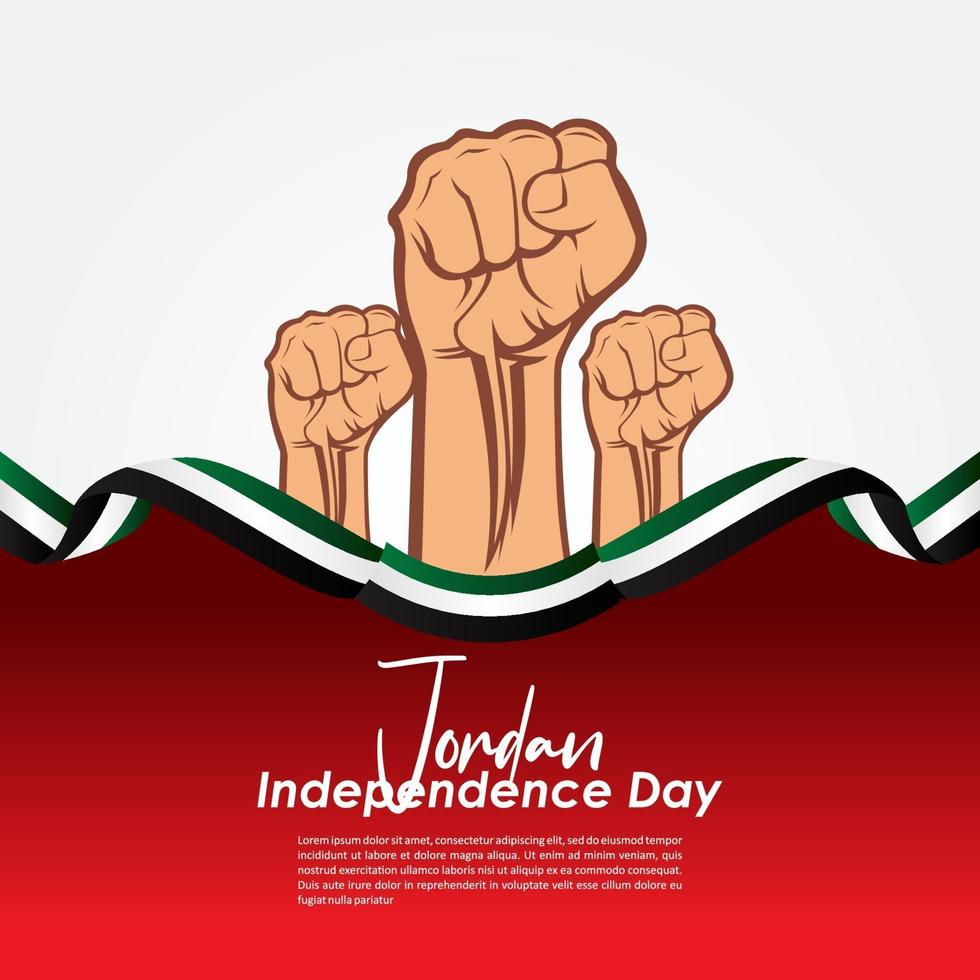 Happy Jordan Independence Day Design Background vector