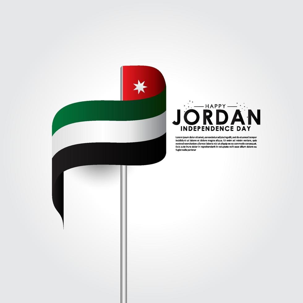 Happy Jordan Independence Day Design Background vector