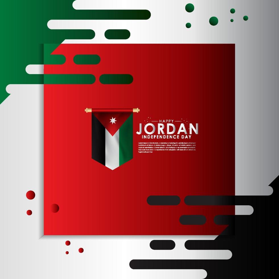 Happy Jordan Independence Day Design Background vector