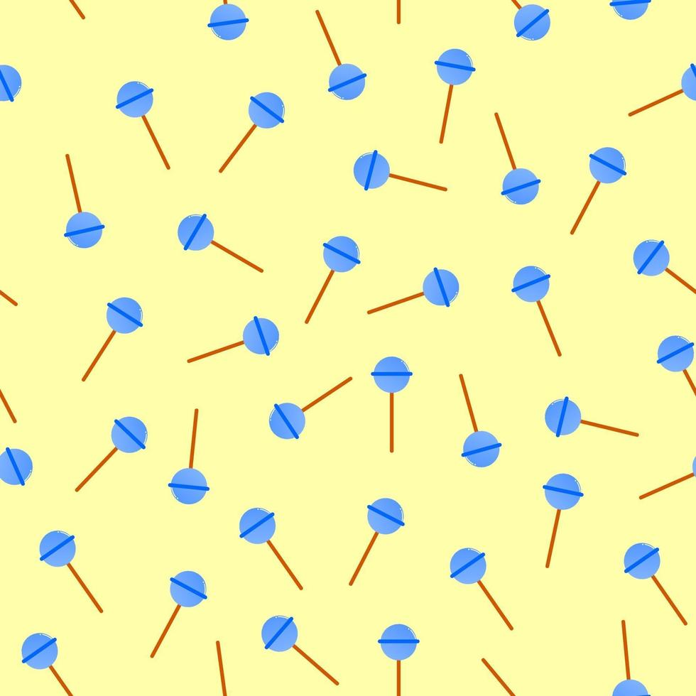 Blue lollipop seamless pattern vector