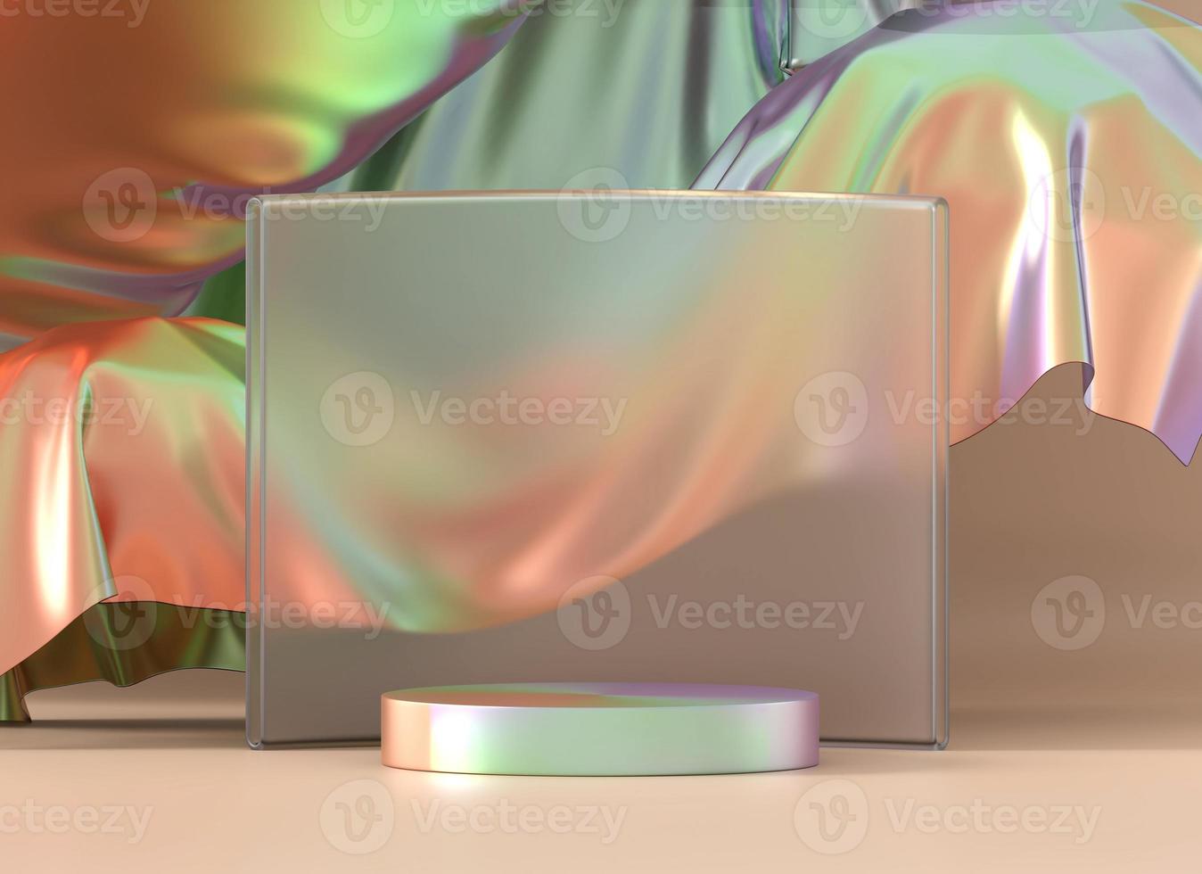 Holographic object podium platform product showcase 3d render photo