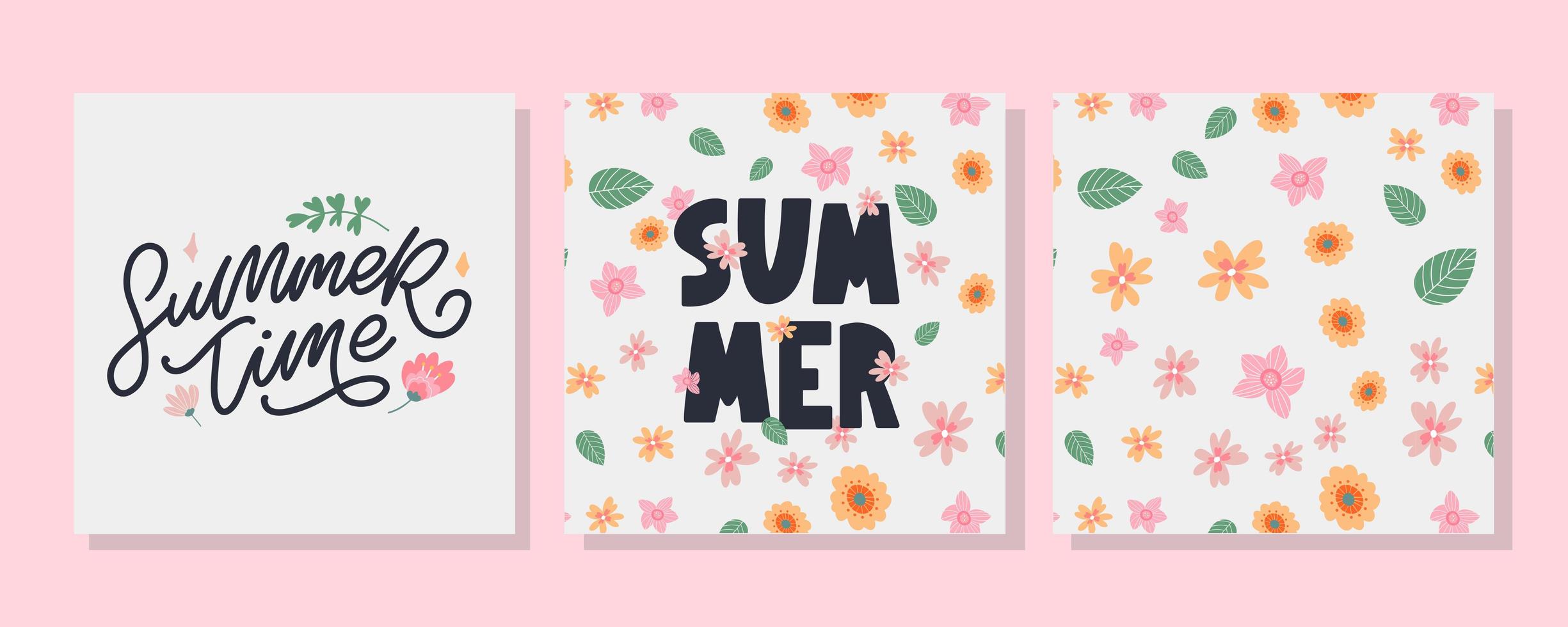 Banner de venta de verano con vector de letra de flores