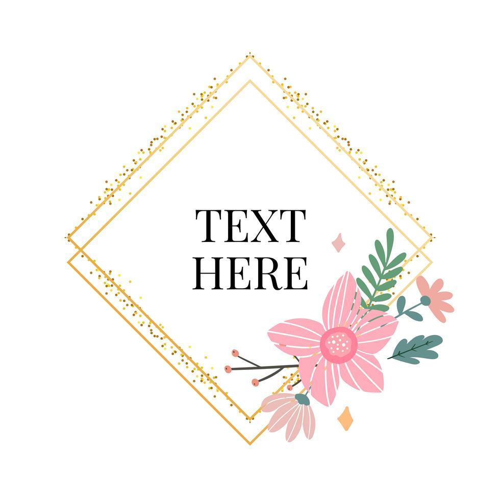 Floral Frame Collection. Set of cute retro flowers vector