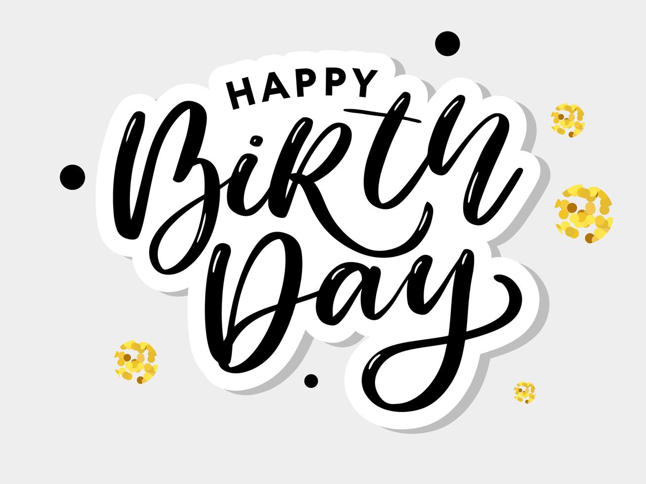 estilo de escritura de pincel de feliz cumpleaños vector