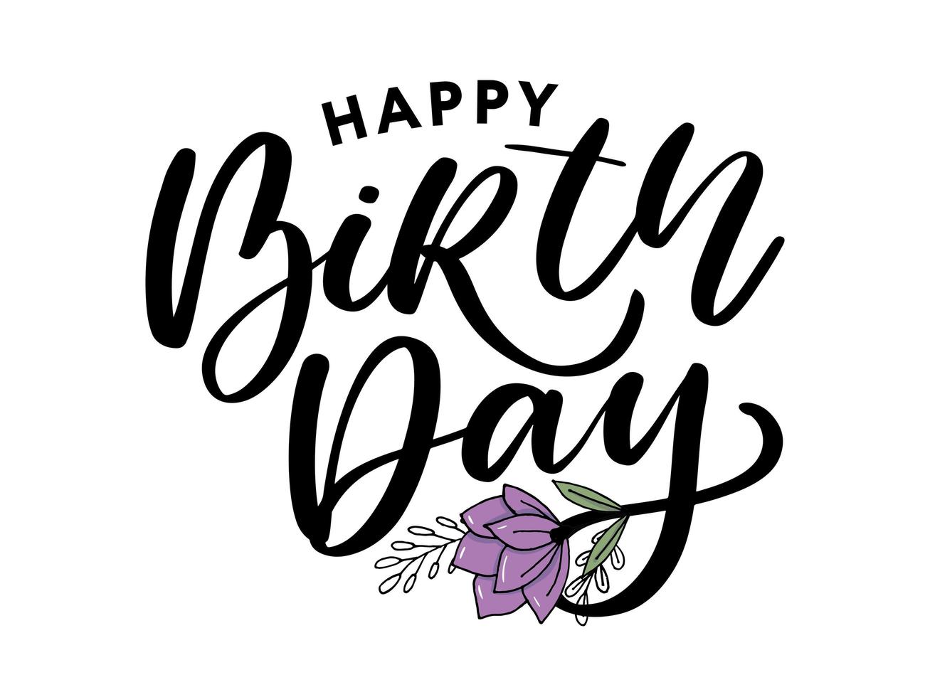 Happy Birthday Brush Script Style vector
