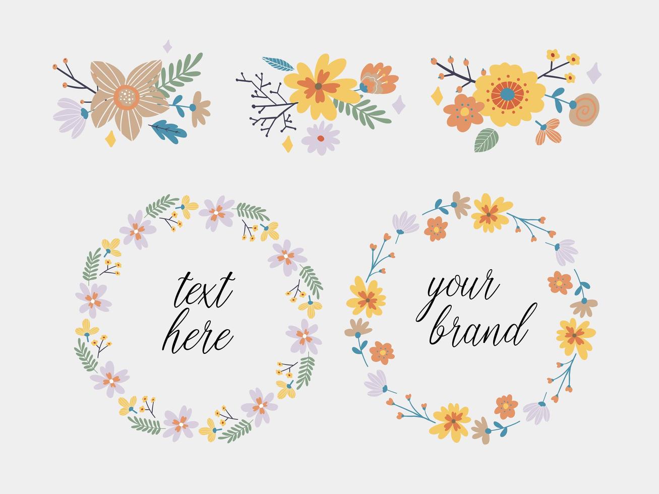 Beautiful Card with watercolor floral bouquet vector