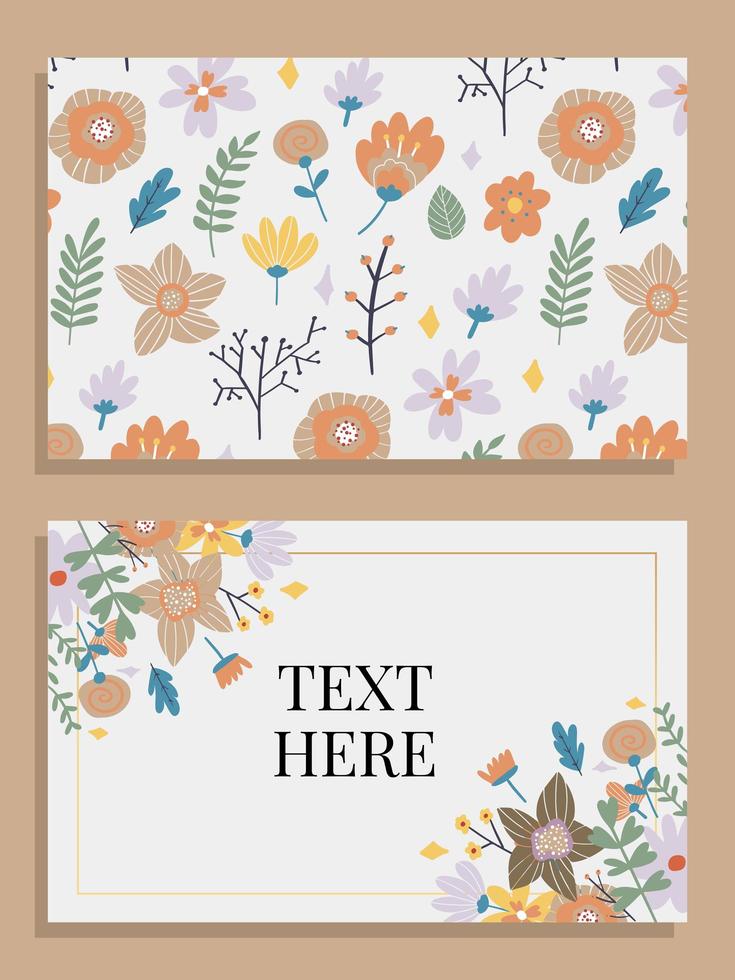 hermosa tarjeta con ramo floral de acuarela vector