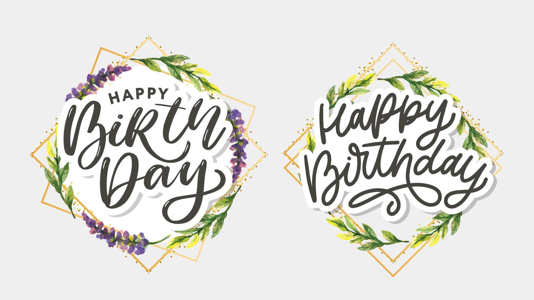 Beautiful happy birthday greeting card with flowers vector