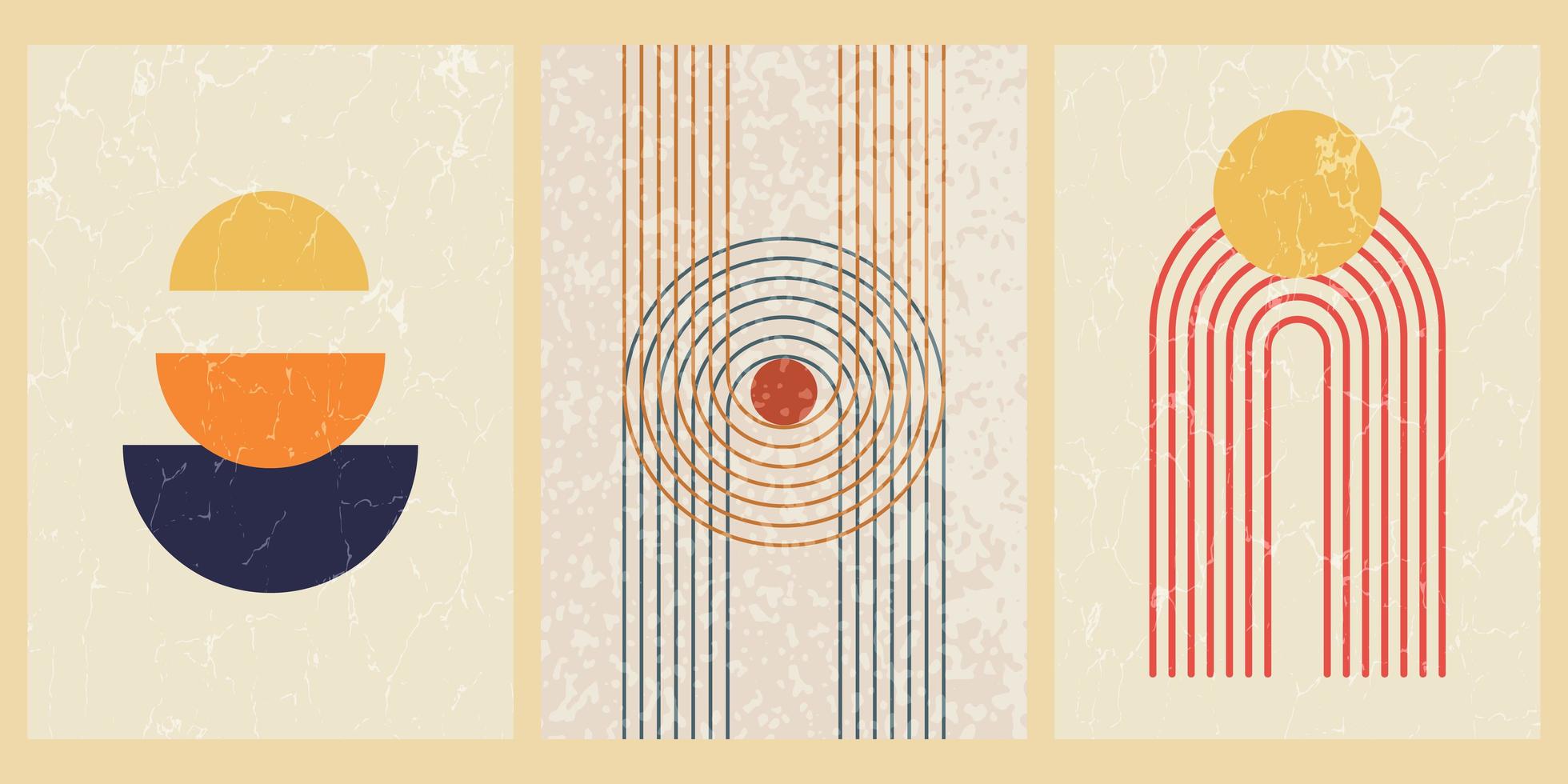 conjunto de carteles abstractos contemporáneos de mediados de siglo. vector. vector