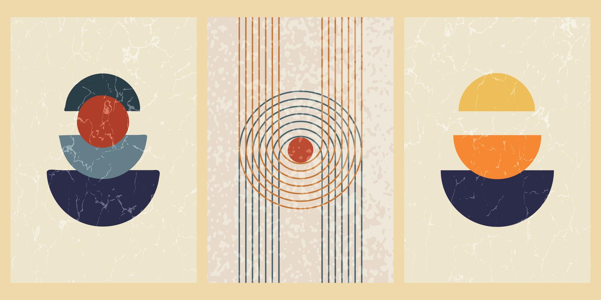 conjunto de carteles abstractos contemporáneos de mediados de siglo. vector. vector