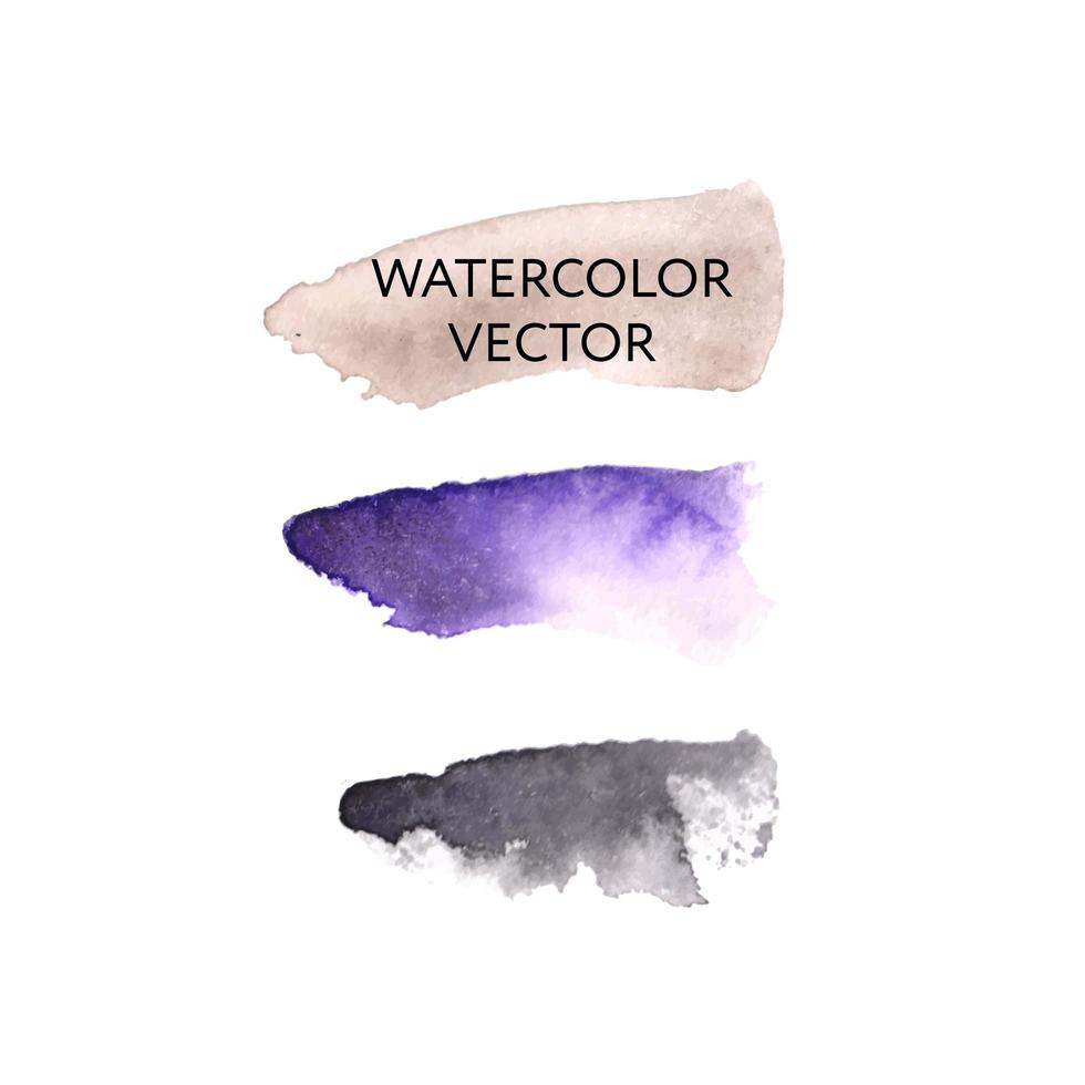 Vector watercolor ink spot. Set brush stroke