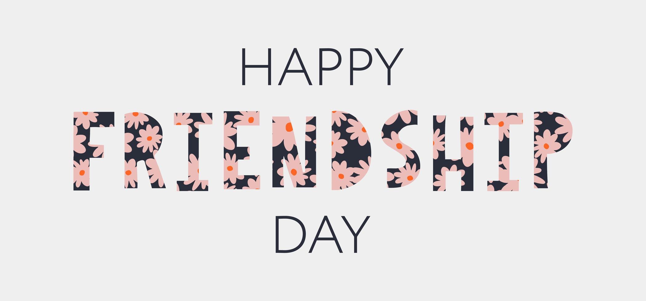 Happy Friendship Day greeting card. vector