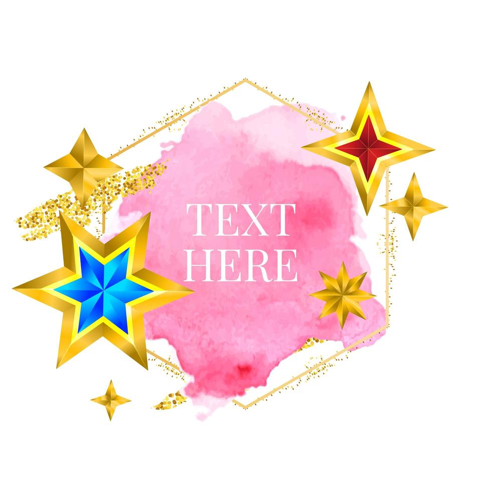 Gold frame paint Hand painted vector brush stroke