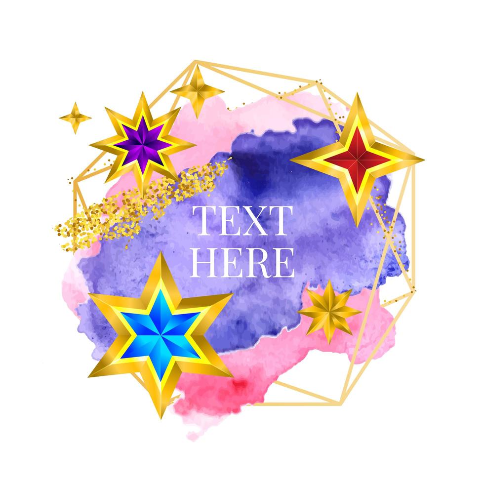 Gold frame paint Hand painted vector brush stroke