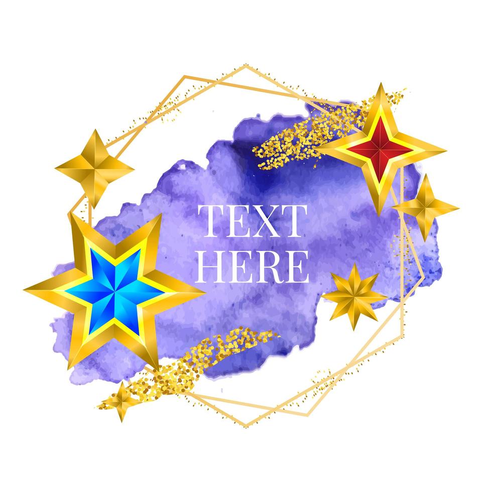 Gold frame paint Hand painted vector brush stroke