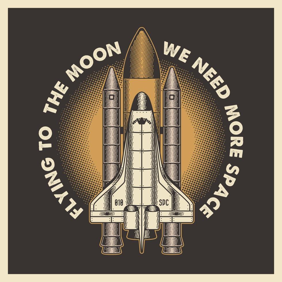 Retro Space Shuttle Vector Illustration