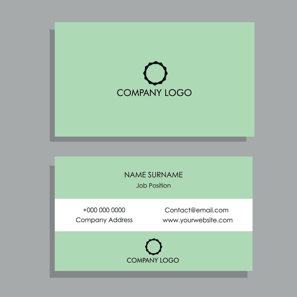 Light green business card with white stripe vector