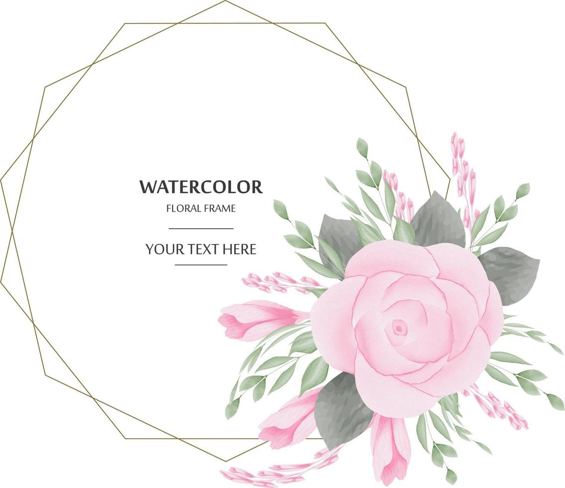 watercolor floral frame vector