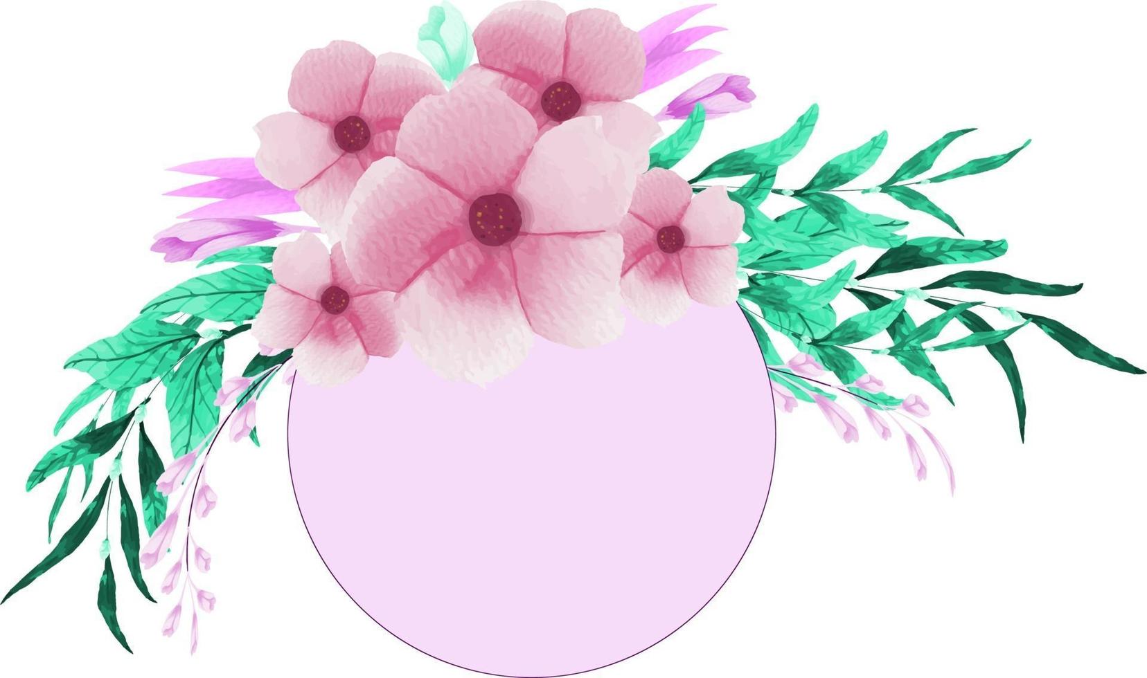 watercolor floral frame vector